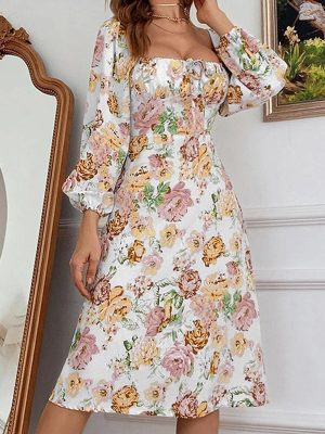 Floral Print Sexy Dress for Ladies