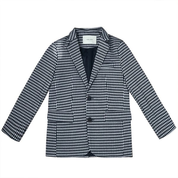 Korean Retro Plaid Blazer