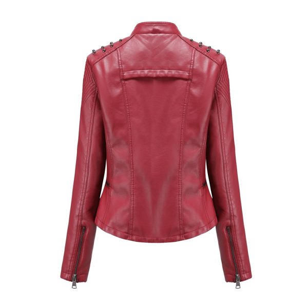 New Spring/Autumn Women's Leather Motorcycle Jacket