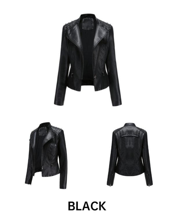 New Spring/Autumn Women's Leather Motorcycle Jacket