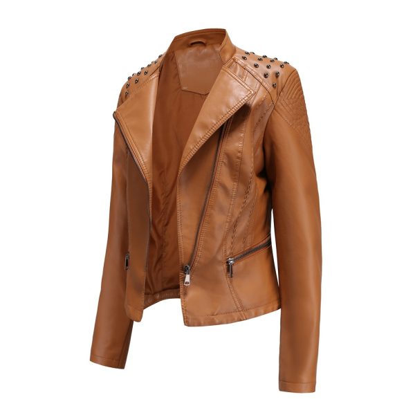 New Spring/Autumn Women's Leather Motorcycle Jacket