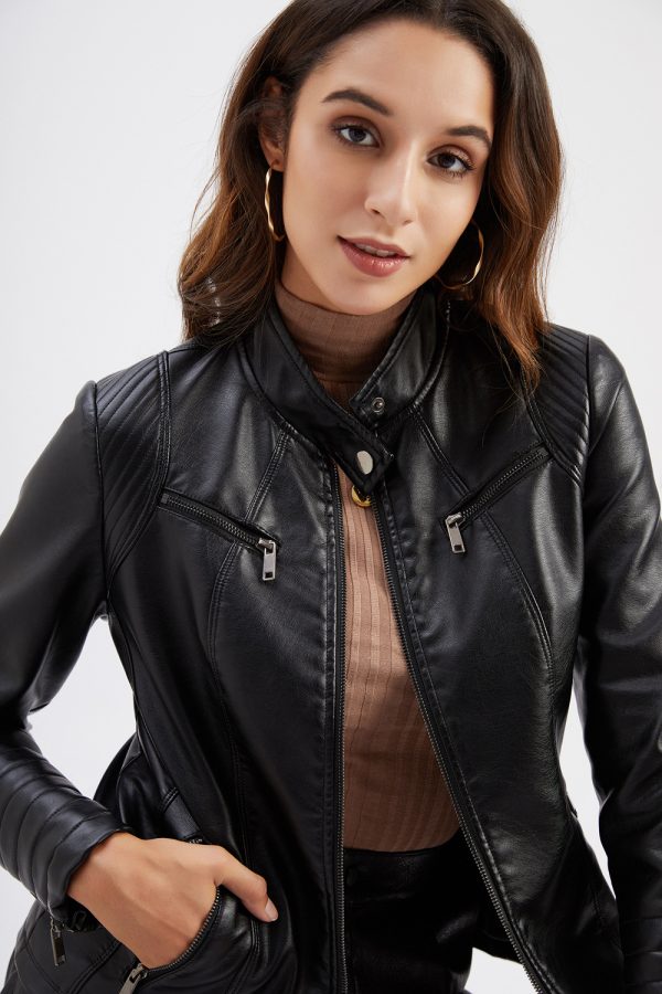 New Spring/Autumn Leather Jacket for Women