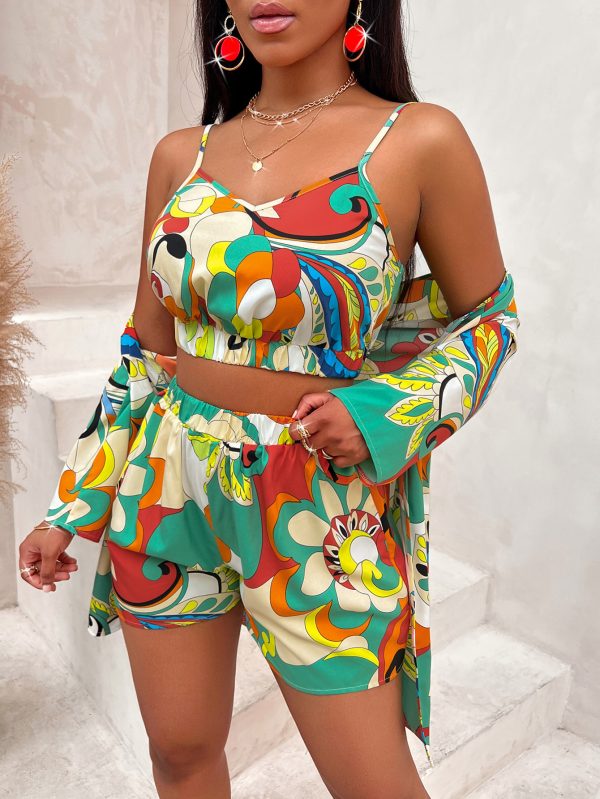 Printed Three-Piece Set for Women