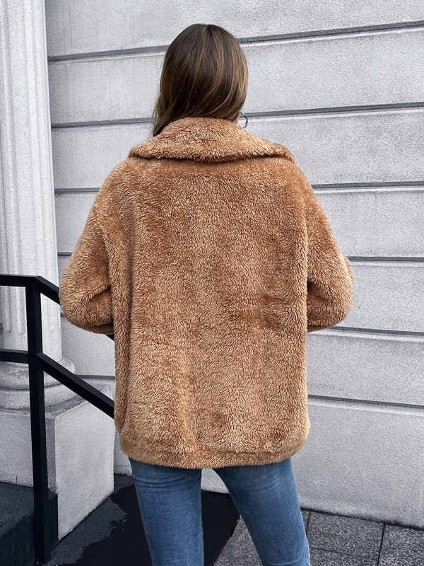 Double-Sided Plush Single-Breasted Short Jacket