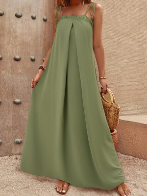 Solid Color Chest Pleated Tube Dress