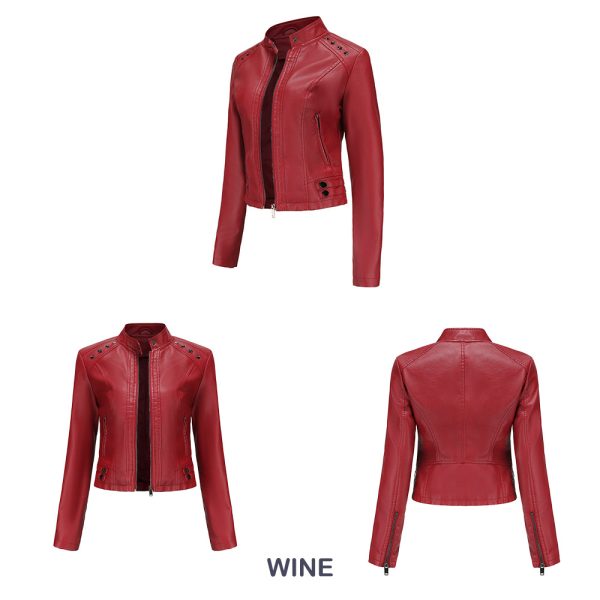 New Rivets Leather Short Jacket for Women