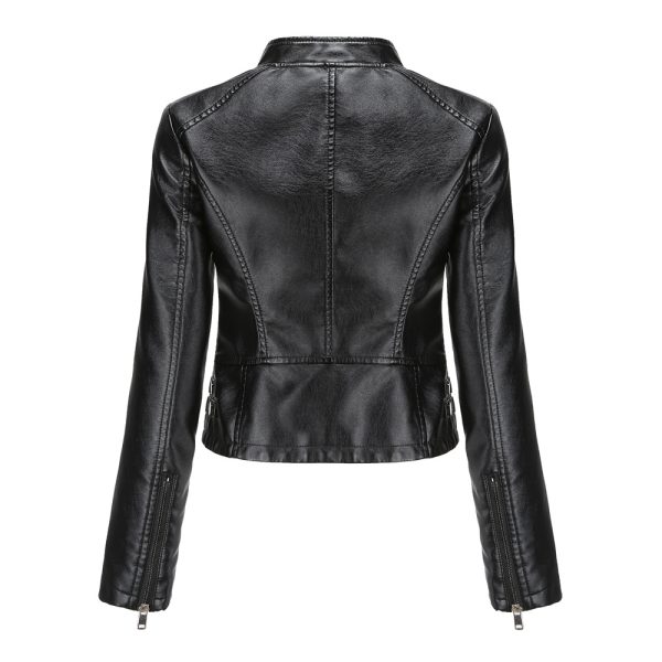 New Rivets Leather Short Jacket for Women