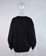 Round Neck Drop Shoulder Loose Sweatshirt for Autumn/Winter