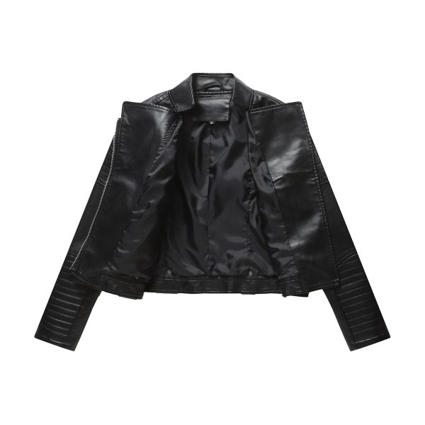 Belted Hipster Leather Jacket for Spring/Autumn