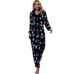 Round Neck Thermal Christmas Jumpsuit