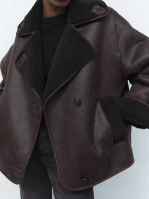 Retro Faux Shearling Jacket - Autumn Elegance