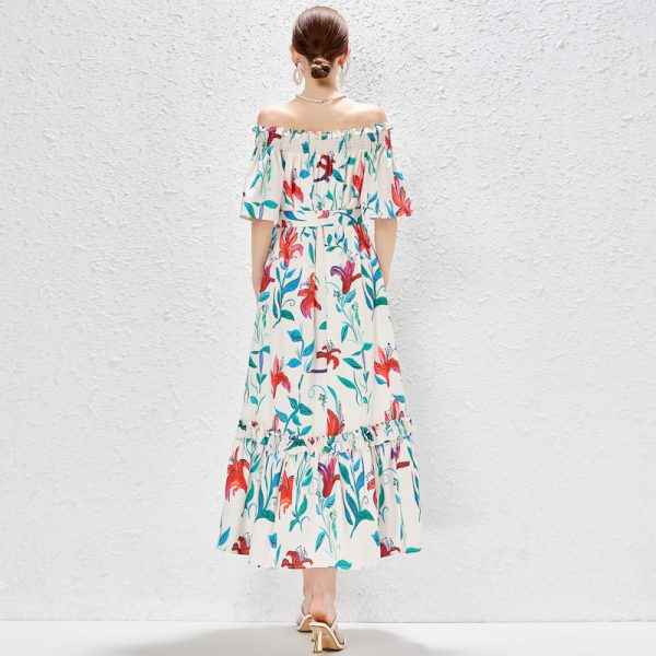 Elegant Off-Shoulder Floral Maxi Dress