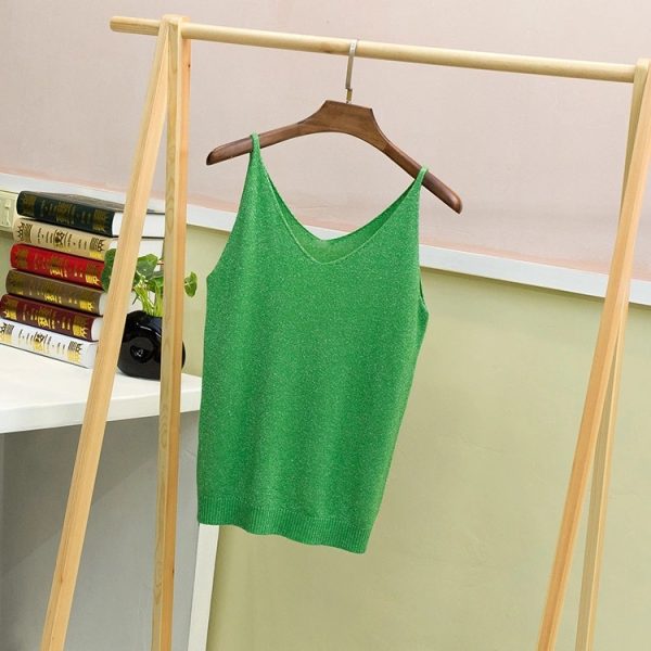 Silver String Camisole: Slim Fit Summer Style