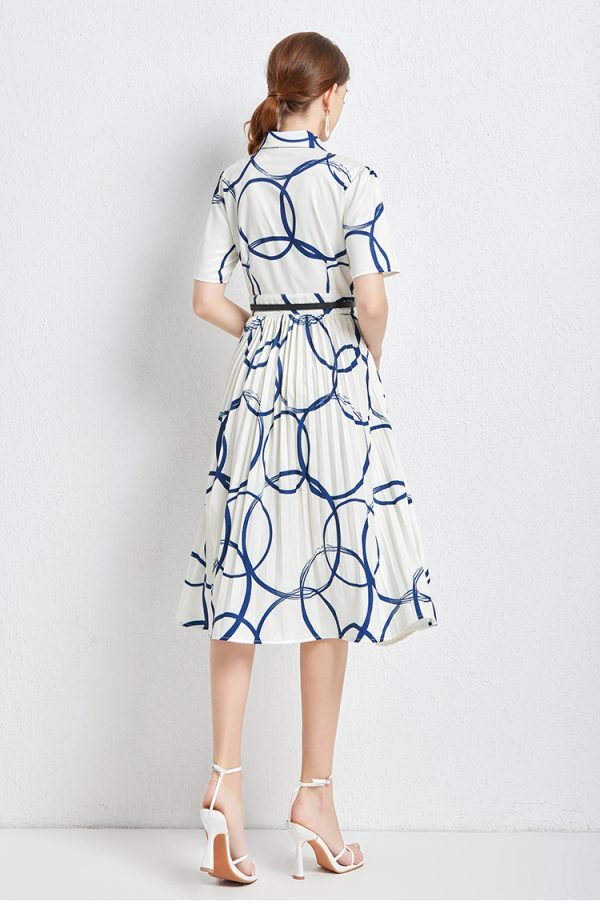 Elegant Printed V-Neck Dress