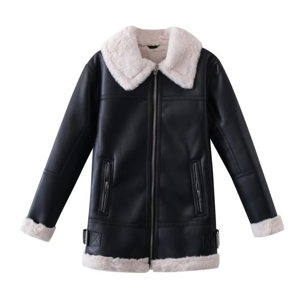 Women's Faux Shearling Long Double-Sided Padded Jacket