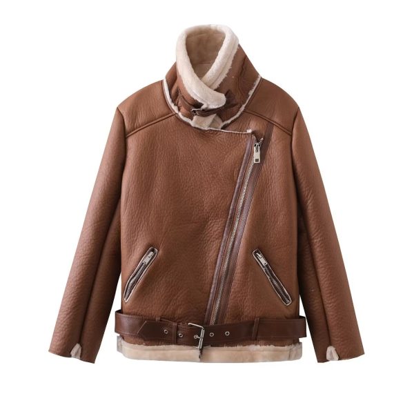 Women's Loose Faux Shearling Long-Sleeved Jacket