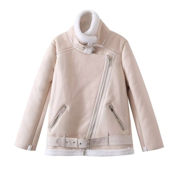 Women's Loose Faux Shearling Long-Sleeved Jacket