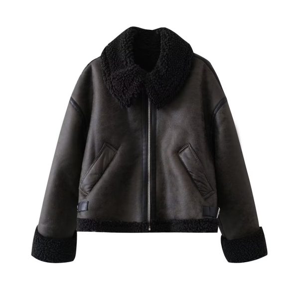 Warm Faux Shearling Jacket: Double-Sided Fleece Coat