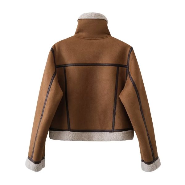 Chic Faux Shearling Jacket: Autumn-Winter Suede Coat