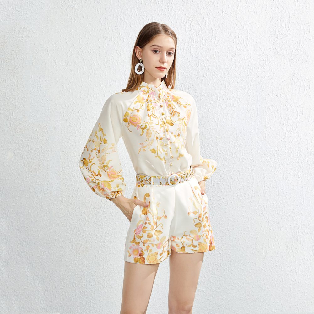 Summer Printed Collar Two-Piece