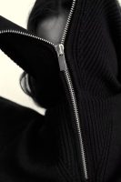 Zipper Sailor Collar Knit Top