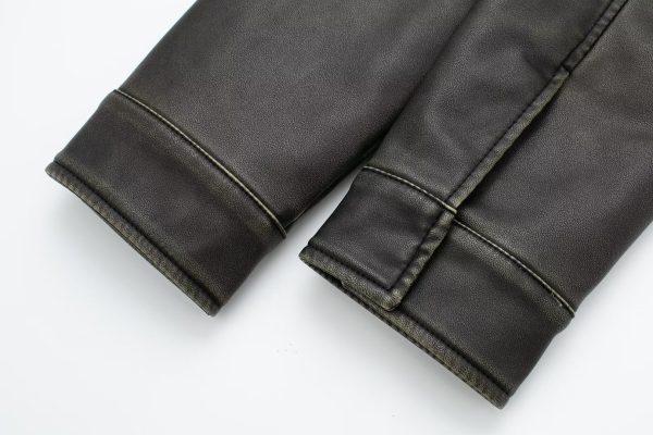 Comfort Collared Faux Leather Jacket - Winter Chic