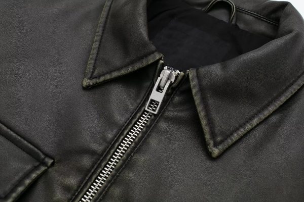 Comfort Collared Faux Leather Jacket - Winter Chic