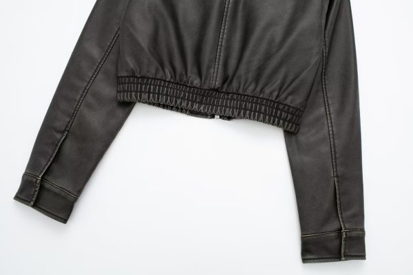 Comfort Collared Faux Leather Jacket - Winter Chic