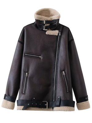 Retro Belted Fur Coat: Winter Chic