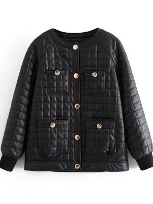 Logo Metal Plaid Quilted Jacket - Autumn/Winter Style