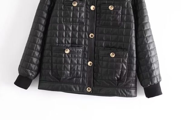 Logo Metal Plaid Quilted Jacket - Autumn/Winter Style