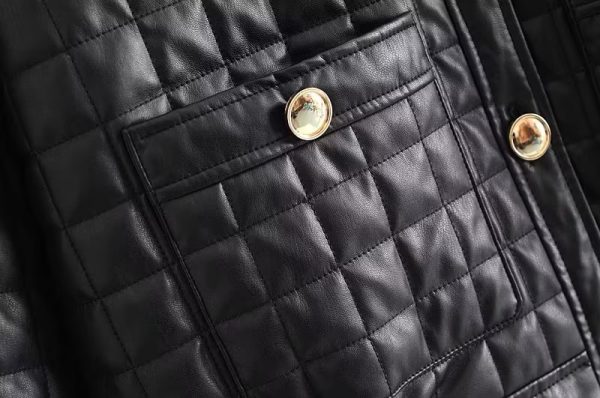 Logo Metal Plaid Quilted Jacket - Autumn/Winter Style