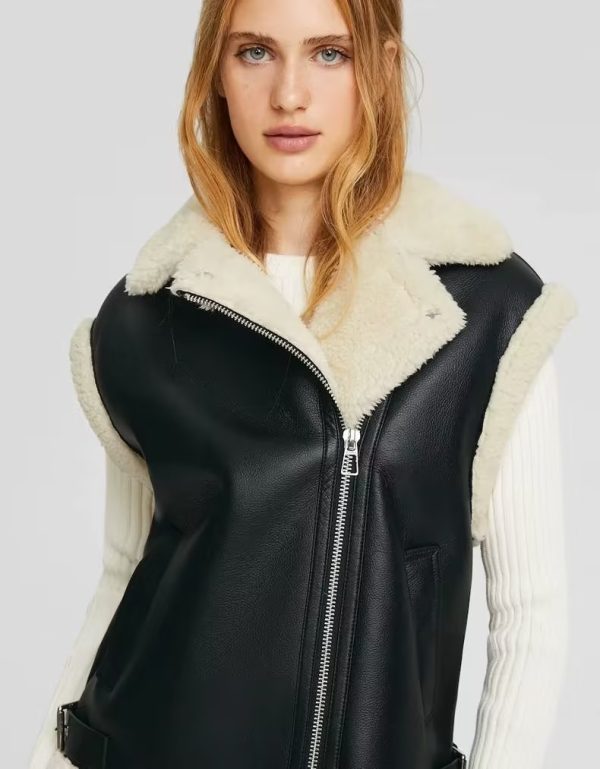 Korean Loose Wool Vest - Faux Shearling Jacket