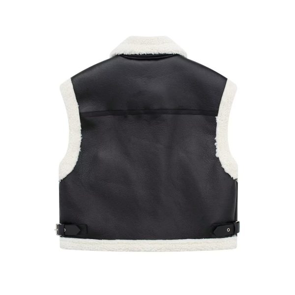 Korean Loose Wool Vest - Faux Shearling Jacket