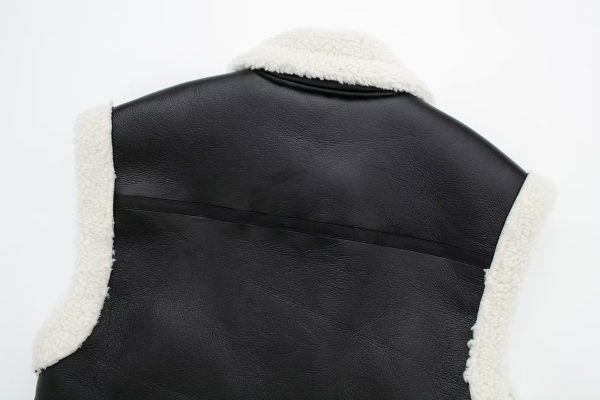 Korean Loose Wool Vest - Faux Shearling Jacket