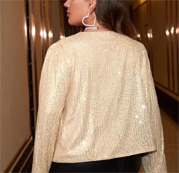 Sequined Plus Size Jacket - Spring