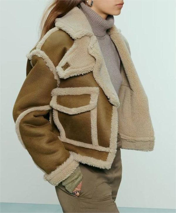 Artificial Blend Shearling Jacket - Winter Warmth