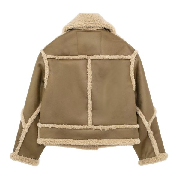 Artificial Blend Shearling Jacket - Winter Warmth