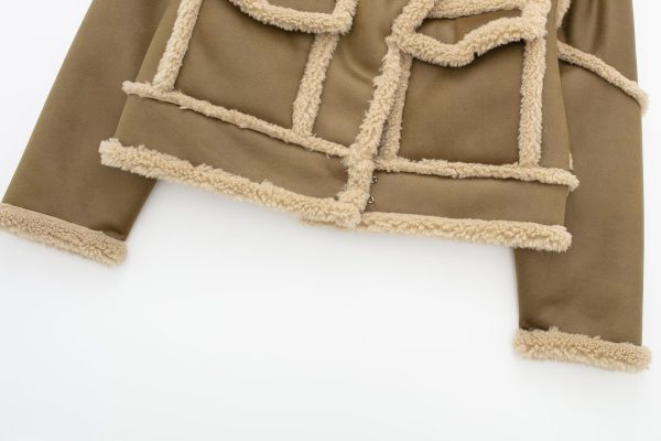 Artificial Blend Shearling Jacket - Winter Warmth