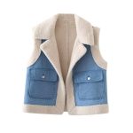 Retro Fleece-Lined Denim Vest: Cozy, Casual, and Stylish