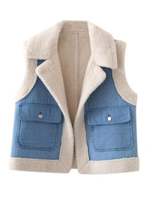 Retro Fleece-Lined Denim Vest: Cozy, Casual, and Stylish