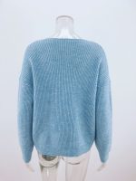 Autumn Winter Loose Solid Color Pullover Chest Love Sweater Round Neck Sweater For Women