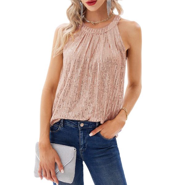 Sequin Halter Camisole - Summer Sexy