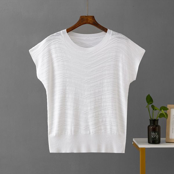 3D Wave Loose Ice Silk Tee