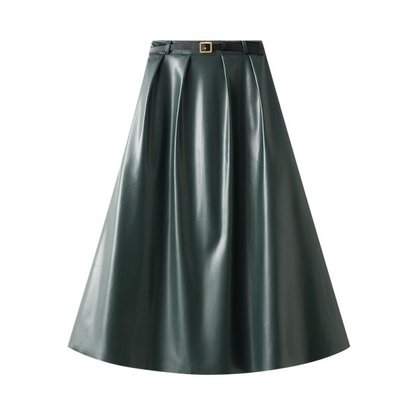 Retro Hong Kong Faux Leather Skirt