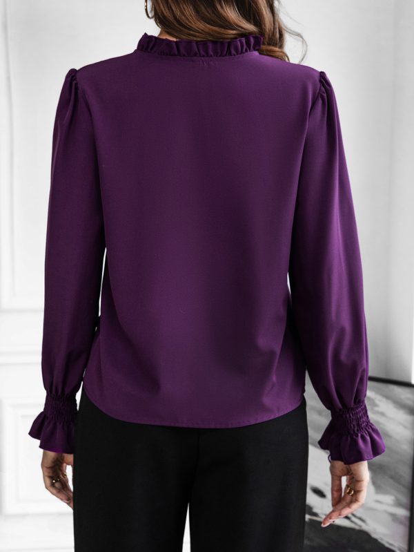 French Fungus Long Sleeve Shirt - Autumn Office Elegance