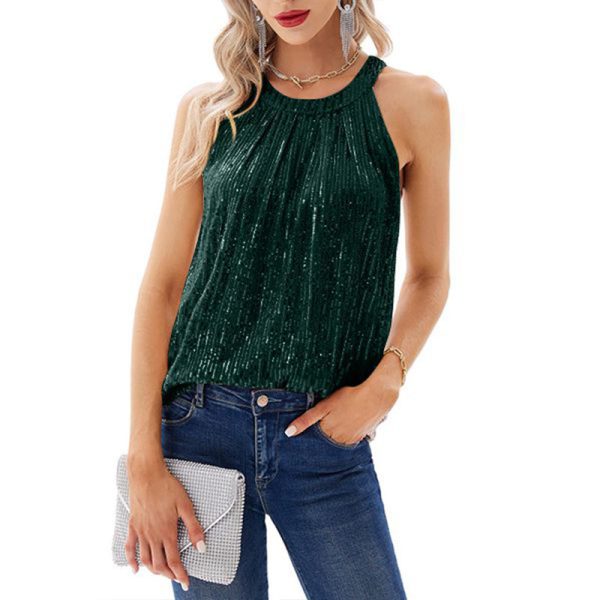 Sequin Halter Camisole - Summer Sexy