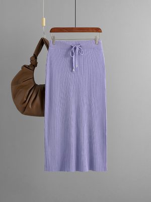 ce Silk Knitted Hip Skirt: Chic Mid-Length