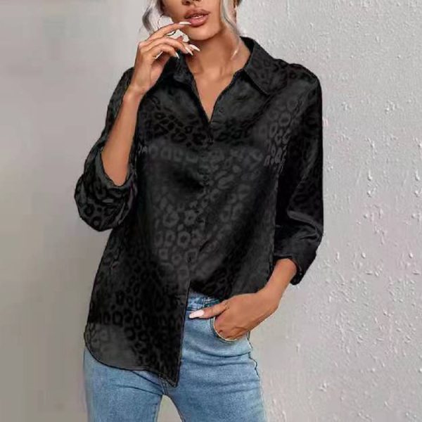 Leopard Print Satin Shirt - Elegant Style