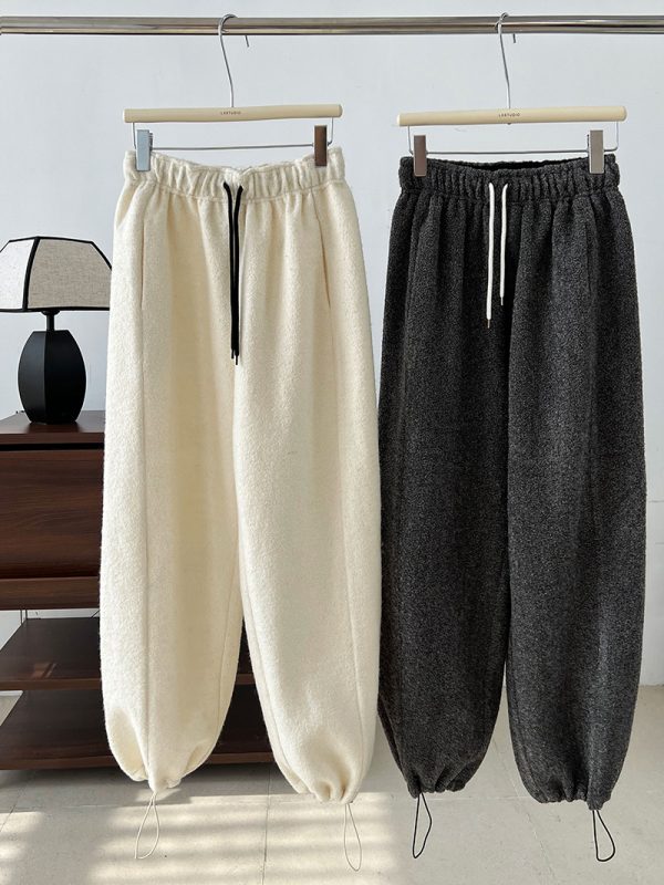 Thick Woolen Casual Sweatpants | Winter Lamb Wool Pants